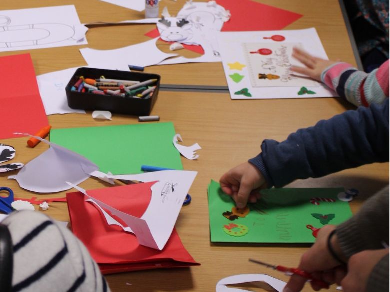 Children doing arts and crafts